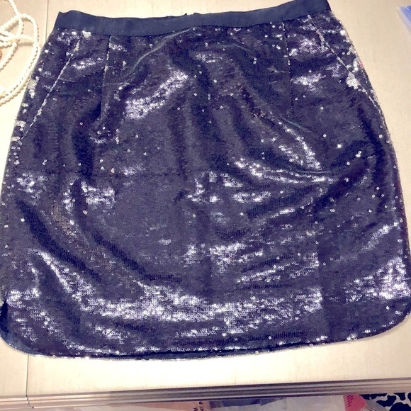 J Crew size 0 deep purple sequined skirtEUC - Picture 1 of 5